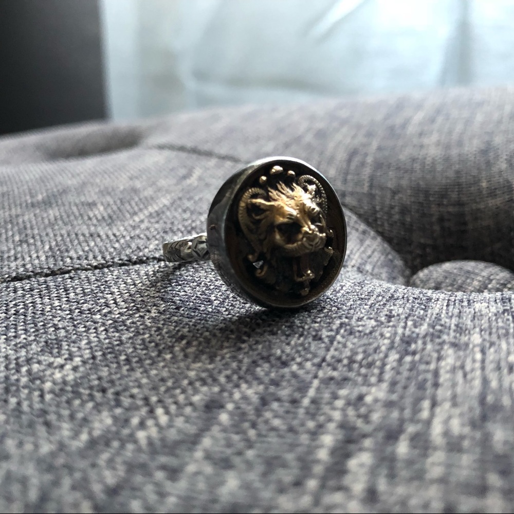 Antique Button Ring Elizabeth Ngo Silver New